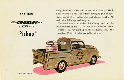 It didn’t haul a vintage washing machine like the one in this 70-yearold ad, but this Crosley pickup did move a treadmill.