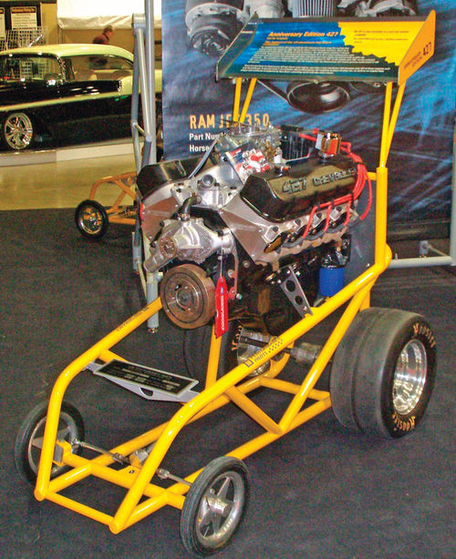 This cart was used by GM Performance Parts to move and display engines at the Performance and Racing Industry Show.