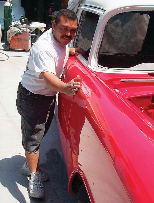 Your hand is the best gauge of whether a fender is aligned correctly with the door.