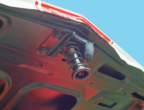 Leave the hood latch a little loose so it will center itself. Add a little white grease before closing the hood.