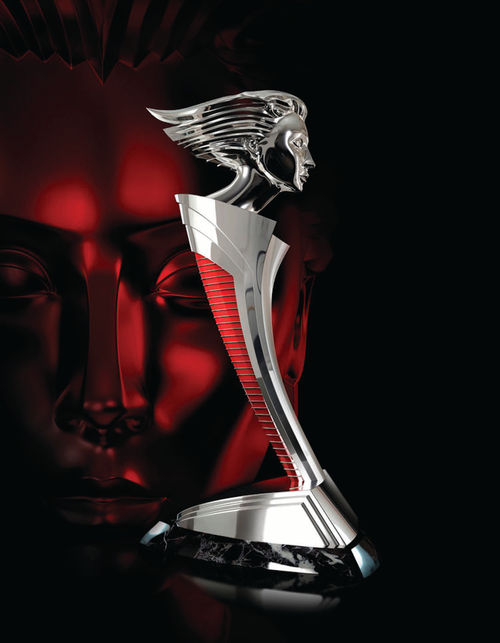 The “Helene” award statuette, named for pioneer automotive stylist Helene Rother.