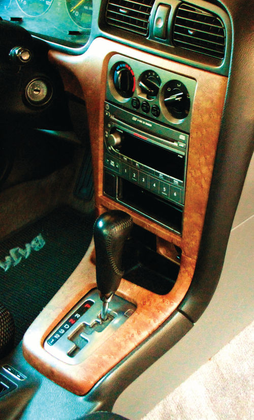 This shows the center trim stack and a door-mounted switch panel after hydrographic treatment.