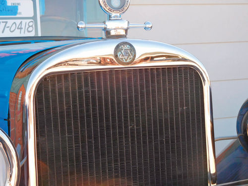 This radiator on a 1925 Dodge looks nicely restored.