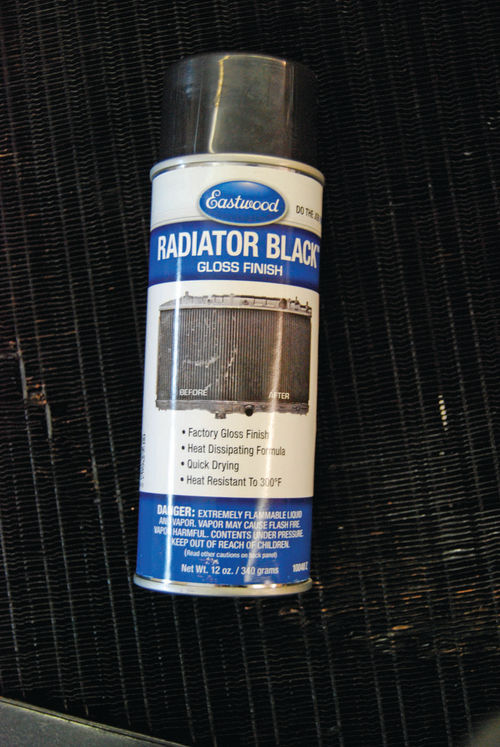 Eastwood’s black radiator paint is very thin so it doesn’t hamper the cooling process.