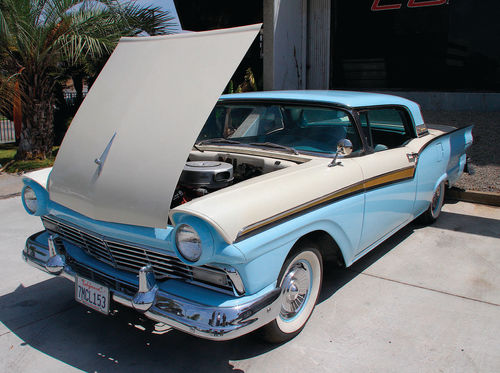 The flip-forward hood makes working at the front of the engine bay a bit more difficult.