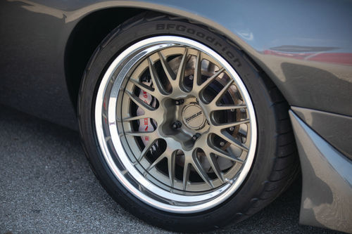 Detail shot of those new wheels, ready to roll at the Goodguys Show.