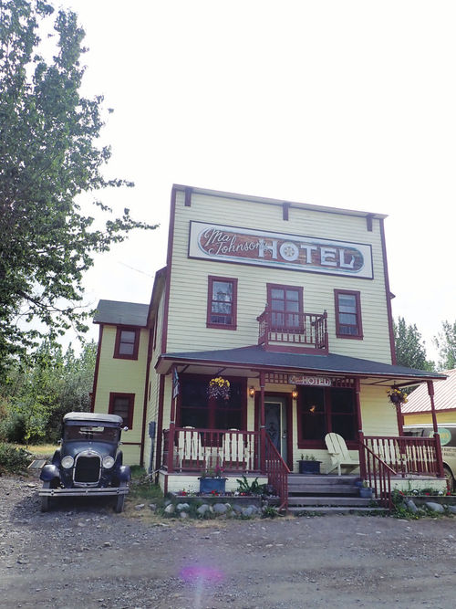 A historic car for a historic hotel, this Model A sits parked next to Ma Johnson’s Hotel.