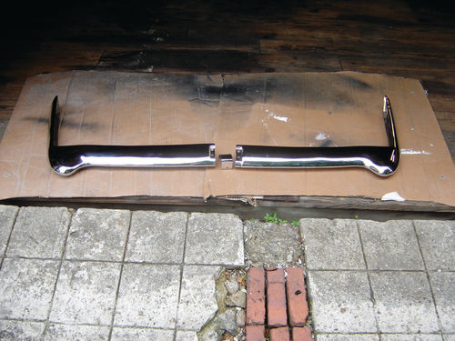 The rear bumper initially looked OK after re-chroming…