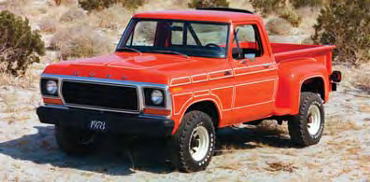 Red 1978 Ford F-100