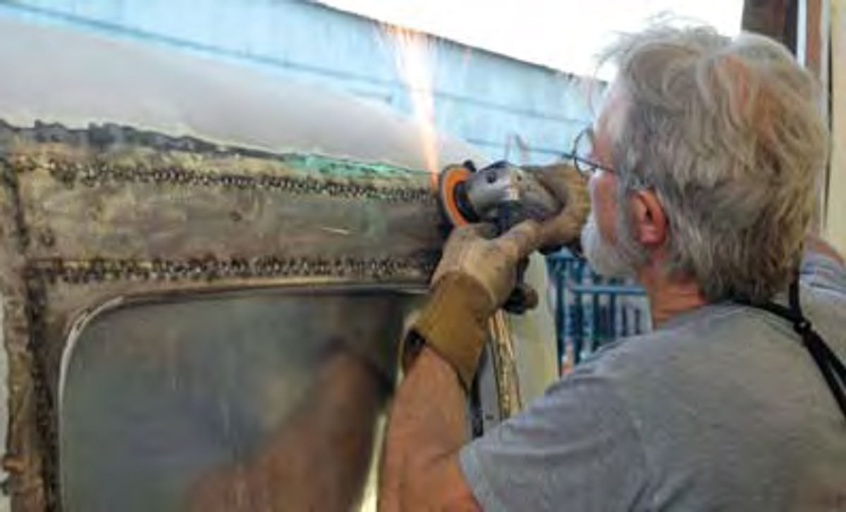 Welding the cab window into place