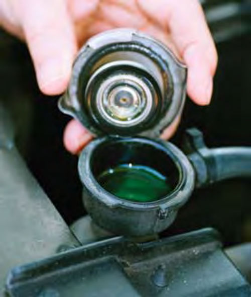 An older radiator pressure cap generally will have some rust and a hardened gasket.