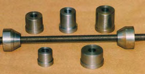 Photo 5. A cam bearing tool can be made from threaded rod and some short pieces of steel rod.