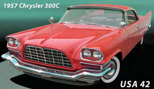 The ’57 Chrysler 300C in deliverable form, and its inspiration.