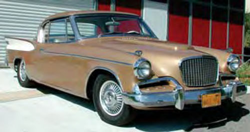 The Studebaker Golden Hawk was discovered on a used car lot. It still has its original transmission and V-8 engine.