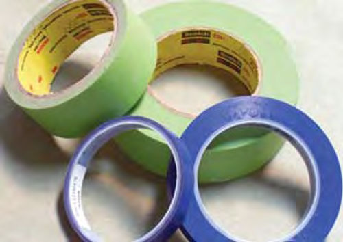 Photo 6. 3M “green” masking tape and 3M “purple fine line tape.”