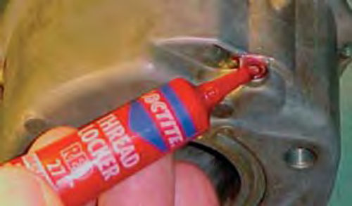 Photo 3. Applying a thread-sealing product like Loctite around the perimeter of the plug may seal it.