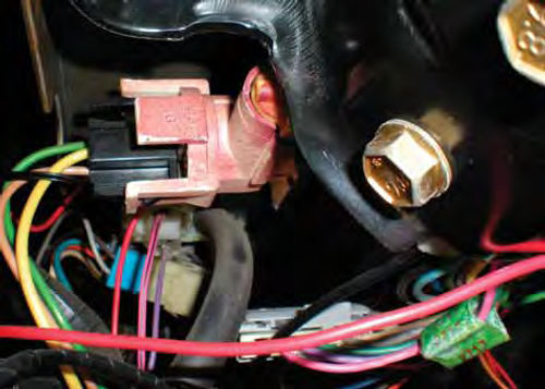 Photo 9. A column-mounted headlight dimmer switch typical on ’80s GM products.