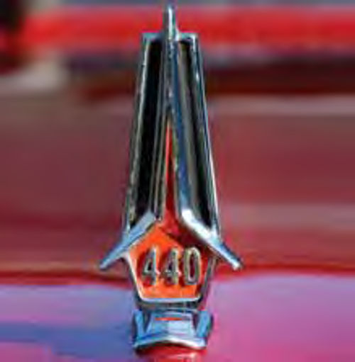 GTX engine choices were limited, but the standard 440—indicated here on the hood ornament—was enough for most buyers.