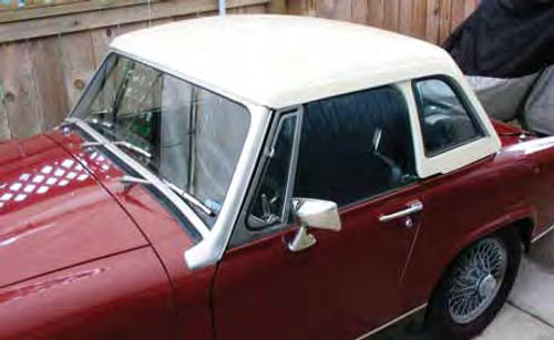 The hardtop in place with its coating of Olde English White.