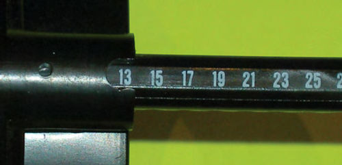 Photo 20. This close-up shows where the adjustment number is read.