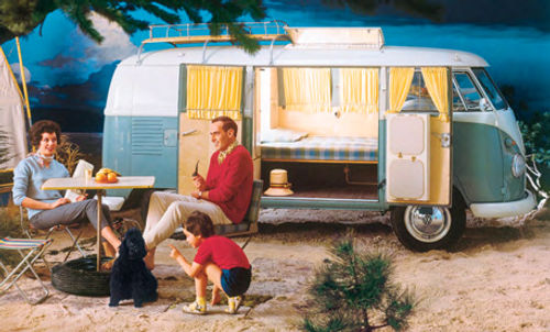 Families that enjoy the outdoors, such as these folks with their early VW camper, know the value of helping to protect the environment.