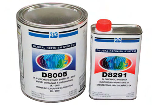 Photo 4. PPG D8005 Chromatic Primer Surfacer Gray and D8291 Catalyst.