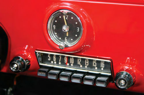 Although it was considered upscale, a clock and radio were options on this Monterey convertible.