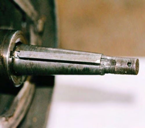 Photo 19. Axle Key and Nut Torque: Always check the axle key for fit.