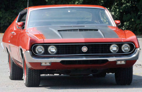 Sport mirrors were optional on the Torino and seem right for it. They’re among the few changes made to the car during its restoration.