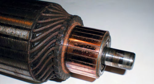 Photo 9. The armature’s commutator is actually comprised of many flat bars.