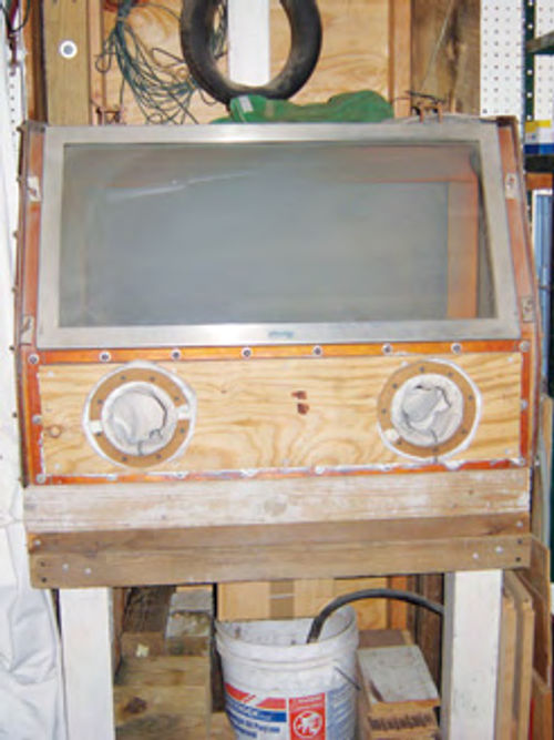 A homemade media blasting cabinet can save you time and money on smaller parts.