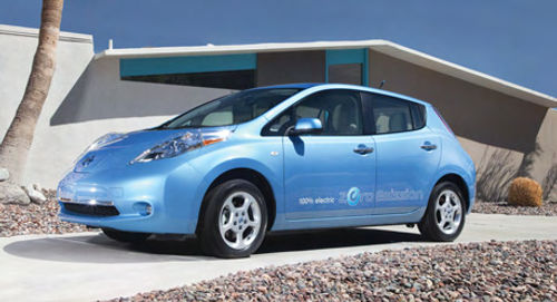 The Nissan Leaf is an all-electric (no gas engine like the Volt) entry in the market