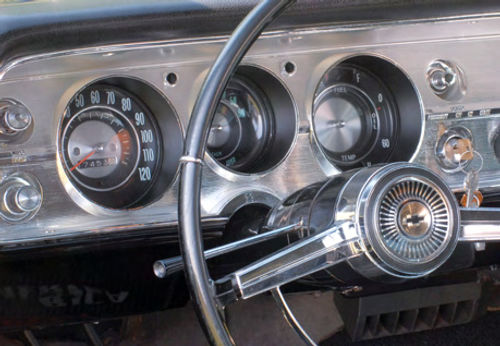 The dashboard’s layout is fine with everything easy to see or reach, but it’s obvious where Chevy put the trim that it didn’t use on the car’s exterior.