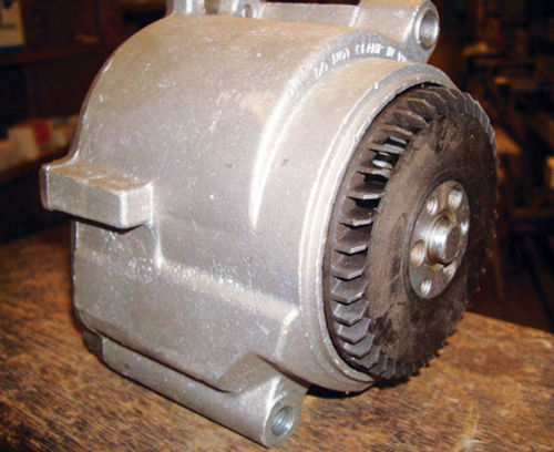 A typical GM air injection pump. GM-style pumps were used on Volvo, Mercedes-Benz and other car brands through the years and, of course, on Pontiac, Olds, Buick, Cadillac, Chevy, etc.