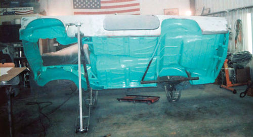 Photo 4. The underside and engine compartment are completed by spraying on color and clear.