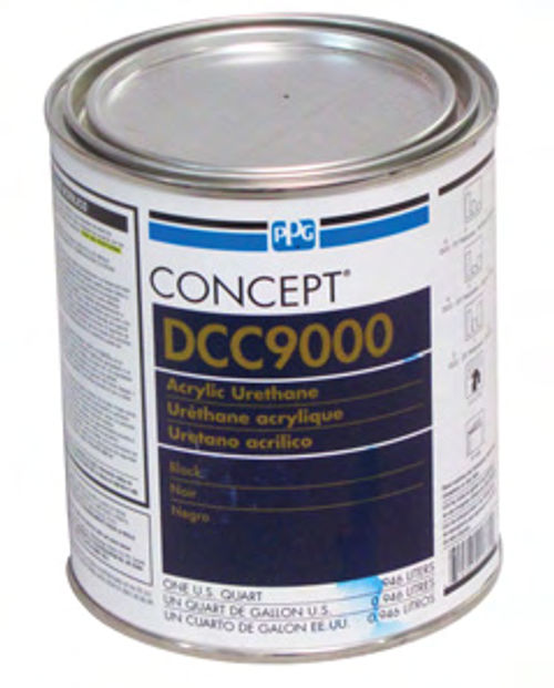 Photo 8. PPG Concept DCC Urethane Single Stage. The 9000 designation indicates the color black. This product also uses hardener number DCX61.