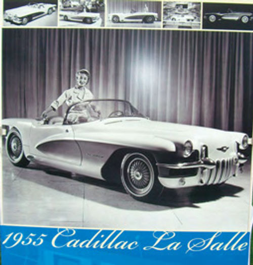 A poster showing the LaSalle coupe in its Motorama dream car days.