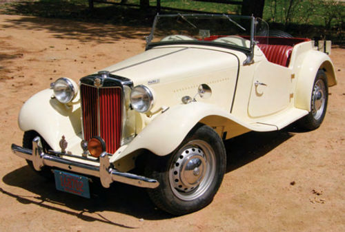 The finished car. Mark II badges near the front of the hood identify one of the rarer MG TD variants. The Mark II option was basically an early racing equipment package for TDs.