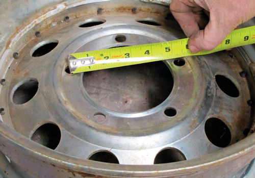Photo 5. Bolt patterns are measured from the center of the first hole to the center of the hole that is the farthest away.