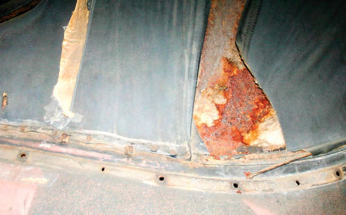 Serious rust problems lurk under many vinyl tops. Stripping off the top and fixing this type of rust can get expensive.