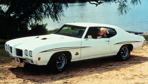 “The Judge” version of the GTO, introduced in late 1968, came with a RAM AIR V-8 as standard equipment. This is a 1970 model.