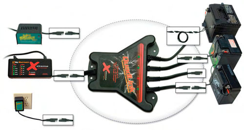 While not a maintainer, the Quadlink, shown above in both images, will allow most maintainers to charge up to four batteries.