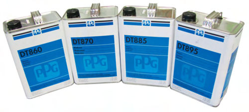 Photo 2. PPG DT reducers. The lower the number on the can the lower the temperature rating.