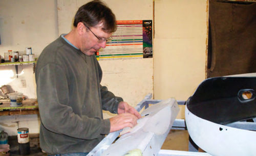 Veteran body man John Diermeier of Manawa, Wisconsin, spent countless hours repairing the rear splash apron, including filling the large hole that once housed a radio antenna.