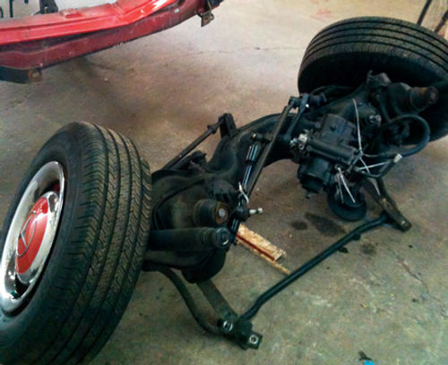 Photo 15. Removal of the front suspension.