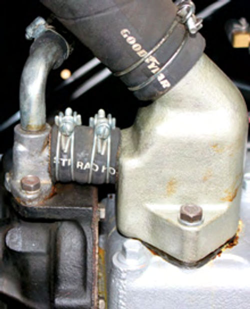 Photo 2. Thermostat and Coolant Bypass: Thermostats and bypass coolant passages were used on Chrysler vehicles in the ’30s, ’40s and ’50s for fast block and heater warm-up.