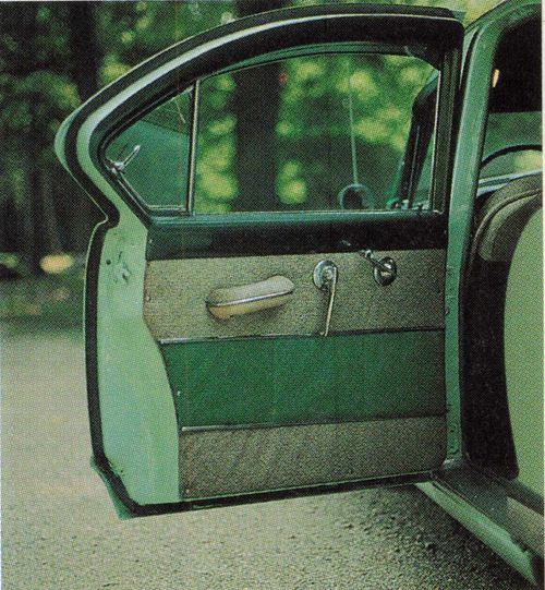 Mint Green 1954 Kaiser Manhattan door interior