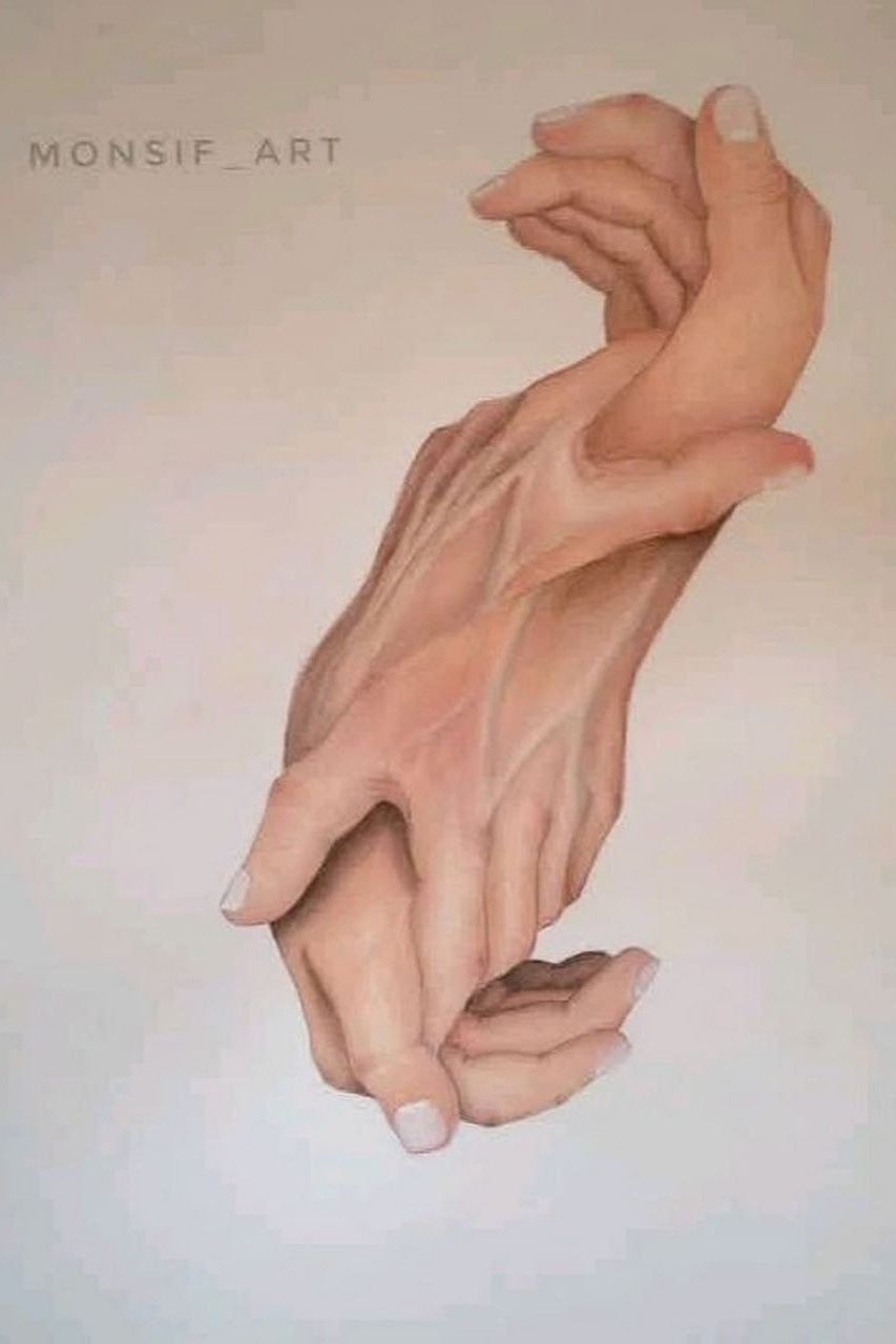 Embrace - Delicate portrayal of hands in watercolor
