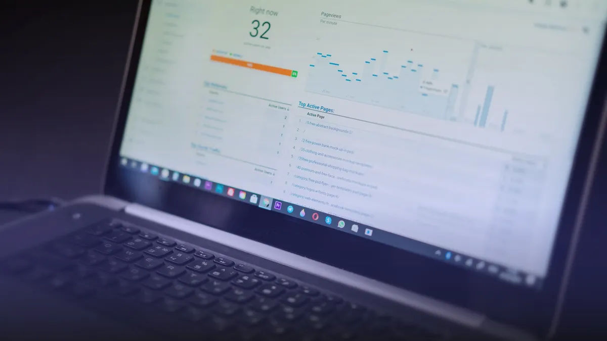 SEO analytics dashboard showing website performance data