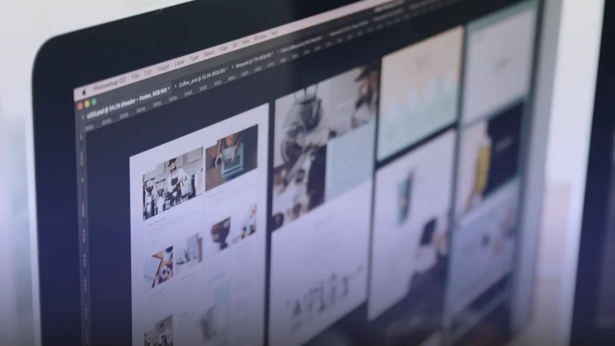 Small business website mockup on a laptop screen